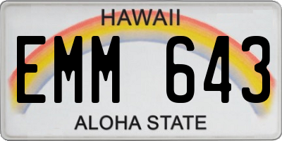 HI license plate EMM643