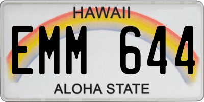 HI license plate EMM644