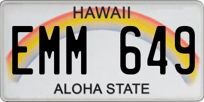 HI license plate EMM649