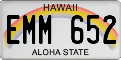 HI license plate EMM652
