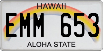 HI license plate EMM653