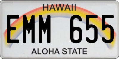 HI license plate EMM655