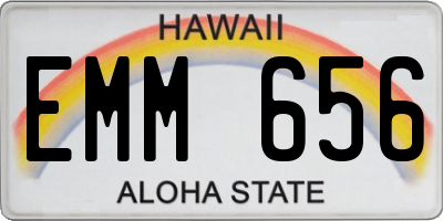HI license plate EMM656