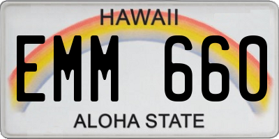 HI license plate EMM660
