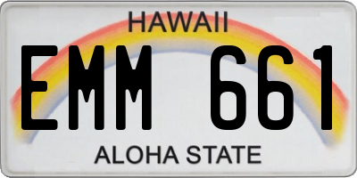 HI license plate EMM661