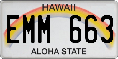 HI license plate EMM663