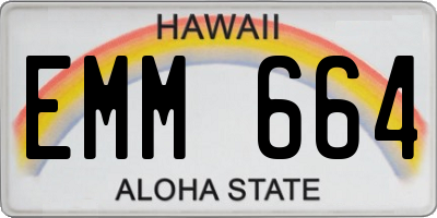 HI license plate EMM664