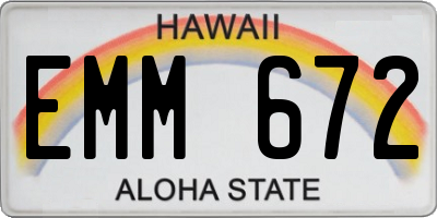 HI license plate EMM672