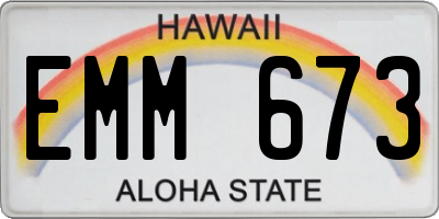 HI license plate EMM673