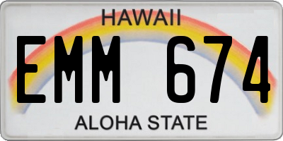 HI license plate EMM674