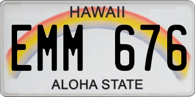 HI license plate EMM676