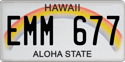 HI license plate EMM677