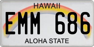 HI license plate EMM686