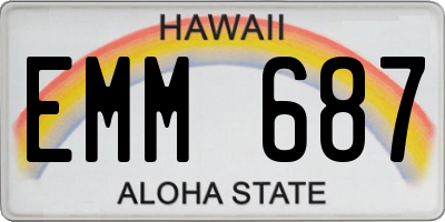 HI license plate EMM687