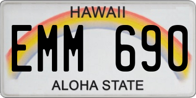HI license plate EMM690
