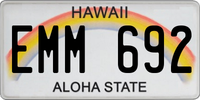 HI license plate EMM692