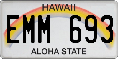 HI license plate EMM693
