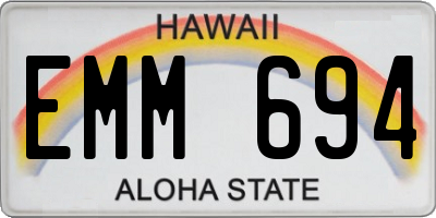 HI license plate EMM694