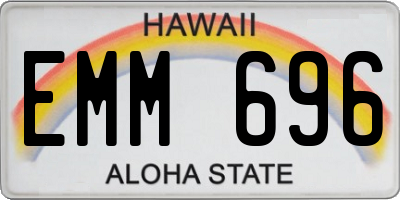 HI license plate EMM696