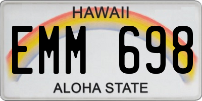 HI license plate EMM698