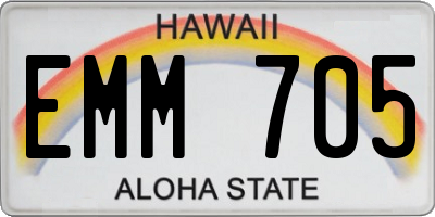 HI license plate EMM705