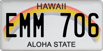 HI license plate EMM706
