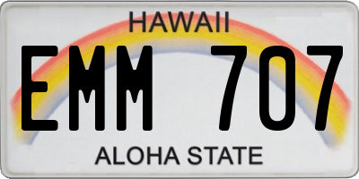HI license plate EMM707