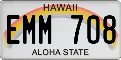 HI license plate EMM708