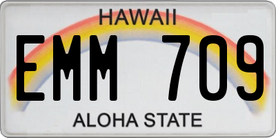 HI license plate EMM709