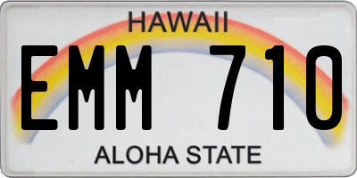 HI license plate EMM710