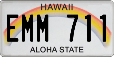 HI license plate EMM711