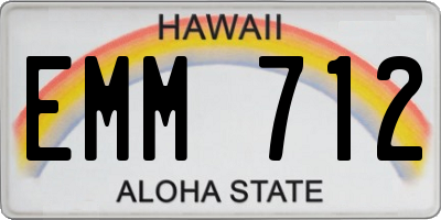 HI license plate EMM712