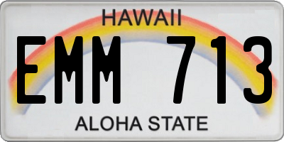 HI license plate EMM713