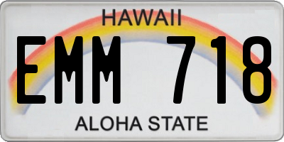 HI license plate EMM718
