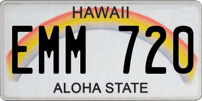HI license plate EMM720