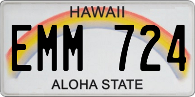 HI license plate EMM724