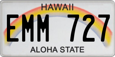 HI license plate EMM727