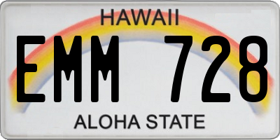 HI license plate EMM728