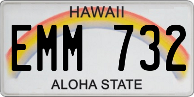 HI license plate EMM732