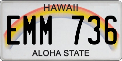 HI license plate EMM736