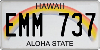 HI license plate EMM737