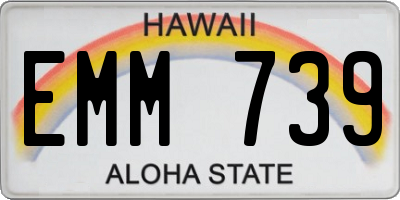 HI license plate EMM739