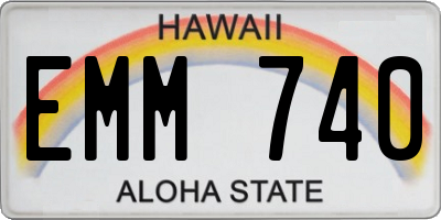 HI license plate EMM740