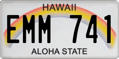 HI license plate EMM741