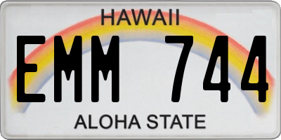 HI license plate EMM744