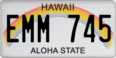 HI license plate EMM745