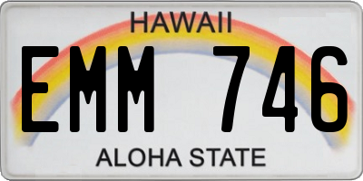 HI license plate EMM746