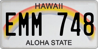 HI license plate EMM748