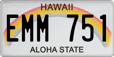 HI license plate EMM751