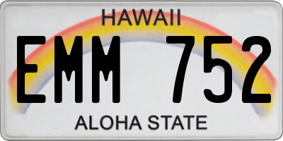 HI license plate EMM752